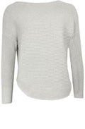 Light Grey Ribbed Knit Sweater