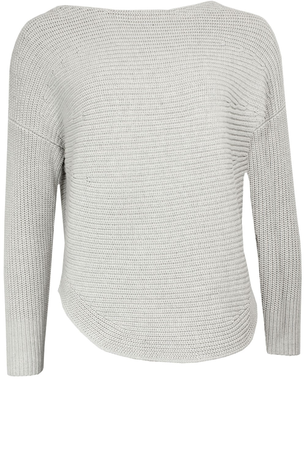 Light Grey Ribbed Knit Sweater