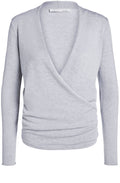 Light Grey Wrap Front Top