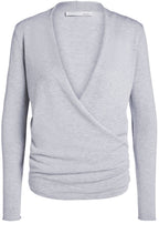 Light Grey Wrap Front Top