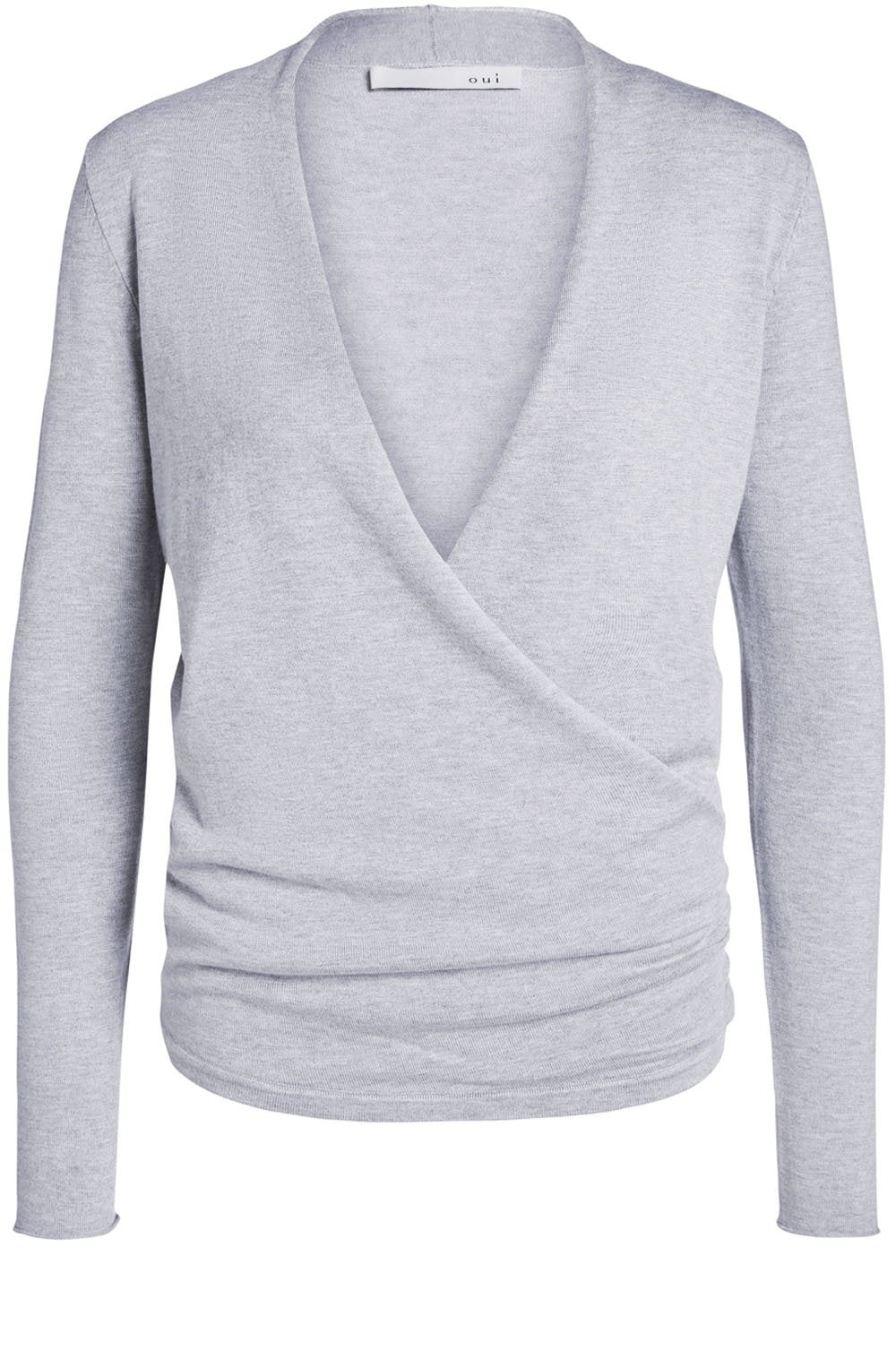 Light Grey Wrap Front Top