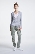 Light Grey Wrap Front Top