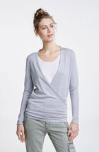 Light Grey Wrap Front Top