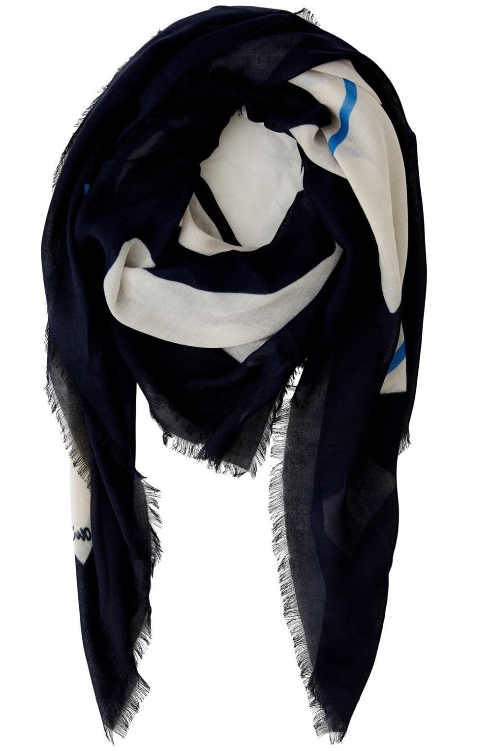 Light Stone and Blue Floral Scarf