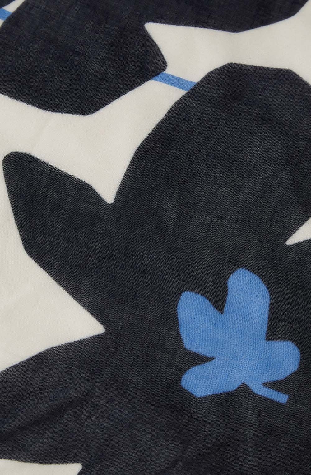 Light Stone and Blue Floral Scarf