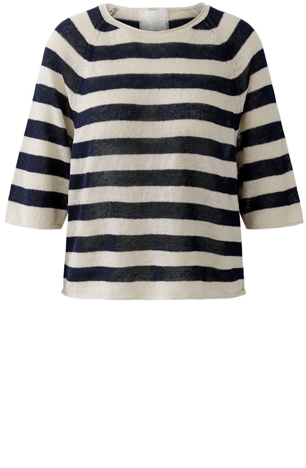 Light Stone and Blue Linen Sleeve Pullover