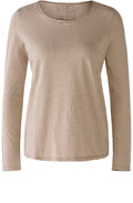 Light Stone and Taupe Striped Top