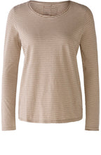 Light Stone and Taupe Striped Top