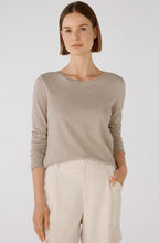 Light Stone and Taupe Striped Top