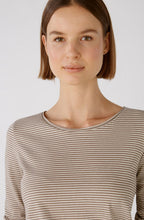 Light Stone and Taupe Striped Top