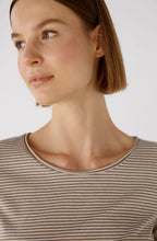 Light Stone and Taupe Striped Top