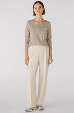 Light Stone and Taupe Striped Top