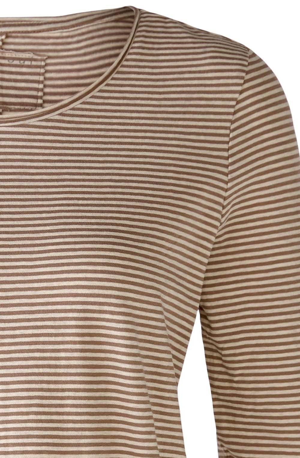 Light Stone and Taupe Striped Top