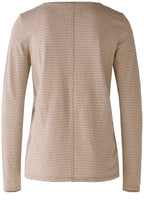 Light Stone and Taupe Striped Top