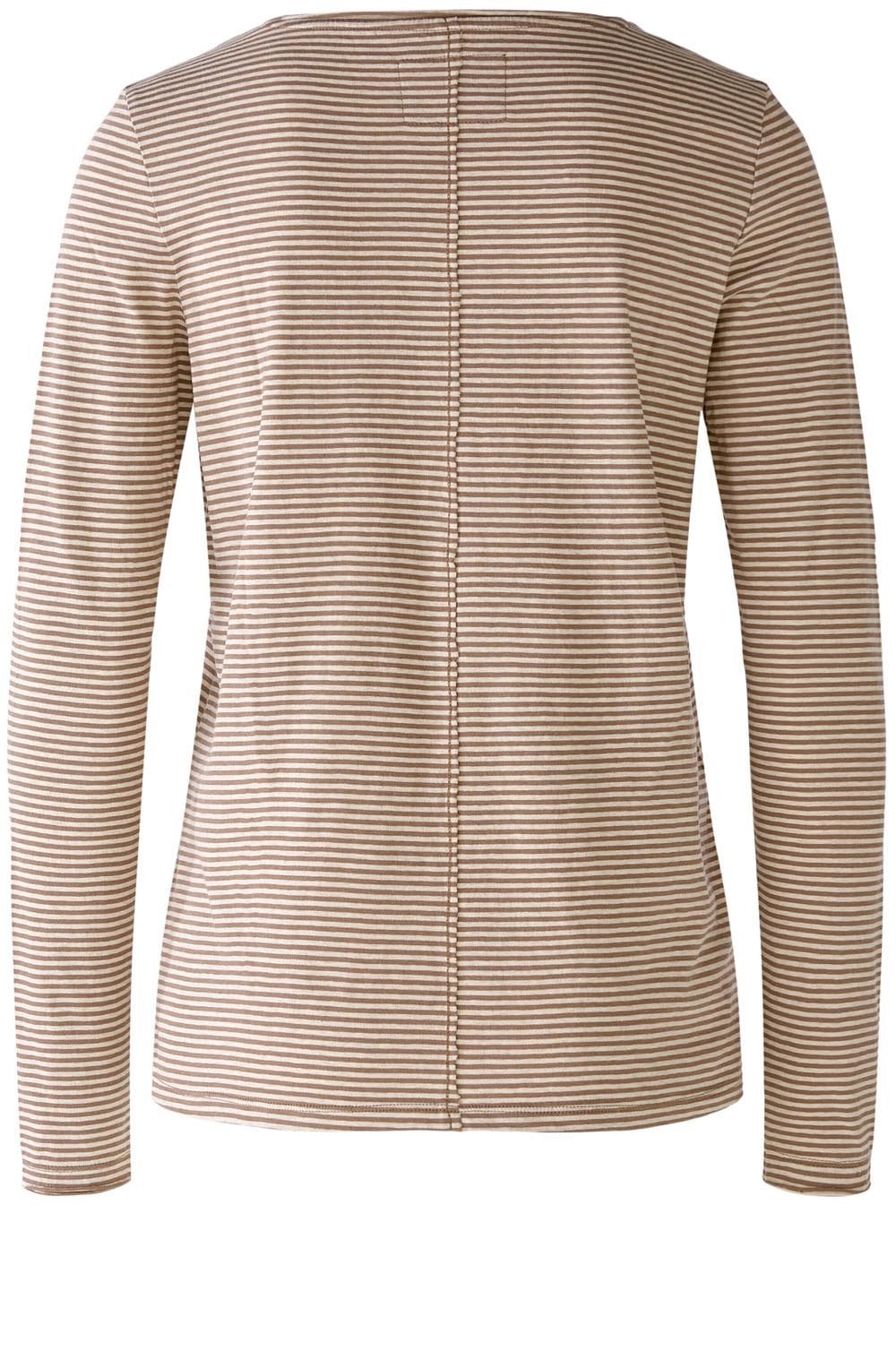Light Stone and Taupe Striped Top