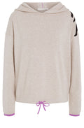 Light Stone and Violet Hooded Jumper