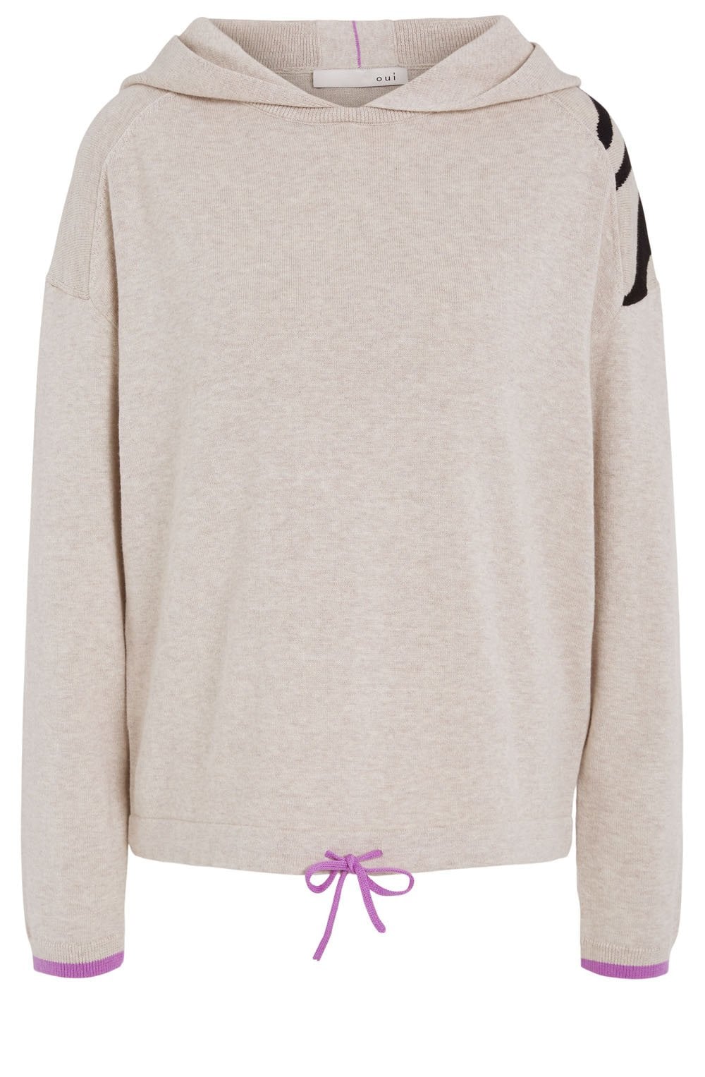 Light Stone and Violet Hooded Jumper