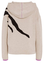 Light Stone and Violet Hooded Jumper
