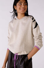 Light Stone and Violet Hooded Jumper