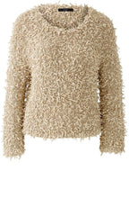 Light Stone Camel Paper Touch Fringed Pullover