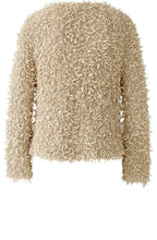 Light Stone Camel Paper Touch Fringed Pullover