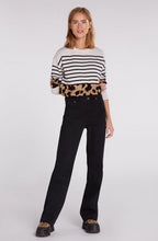 Light Stone Camel Stripe & Leopard Jumper
