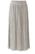 Light Stone Crinkled Satin Touch Maxi Skirt