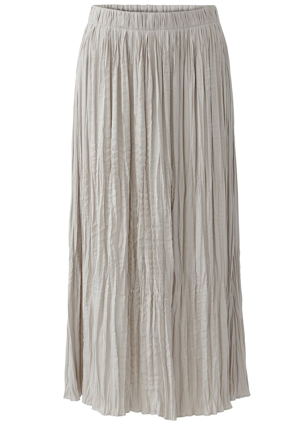 Light Stone Crinkled Satin Touch Maxi Skirt