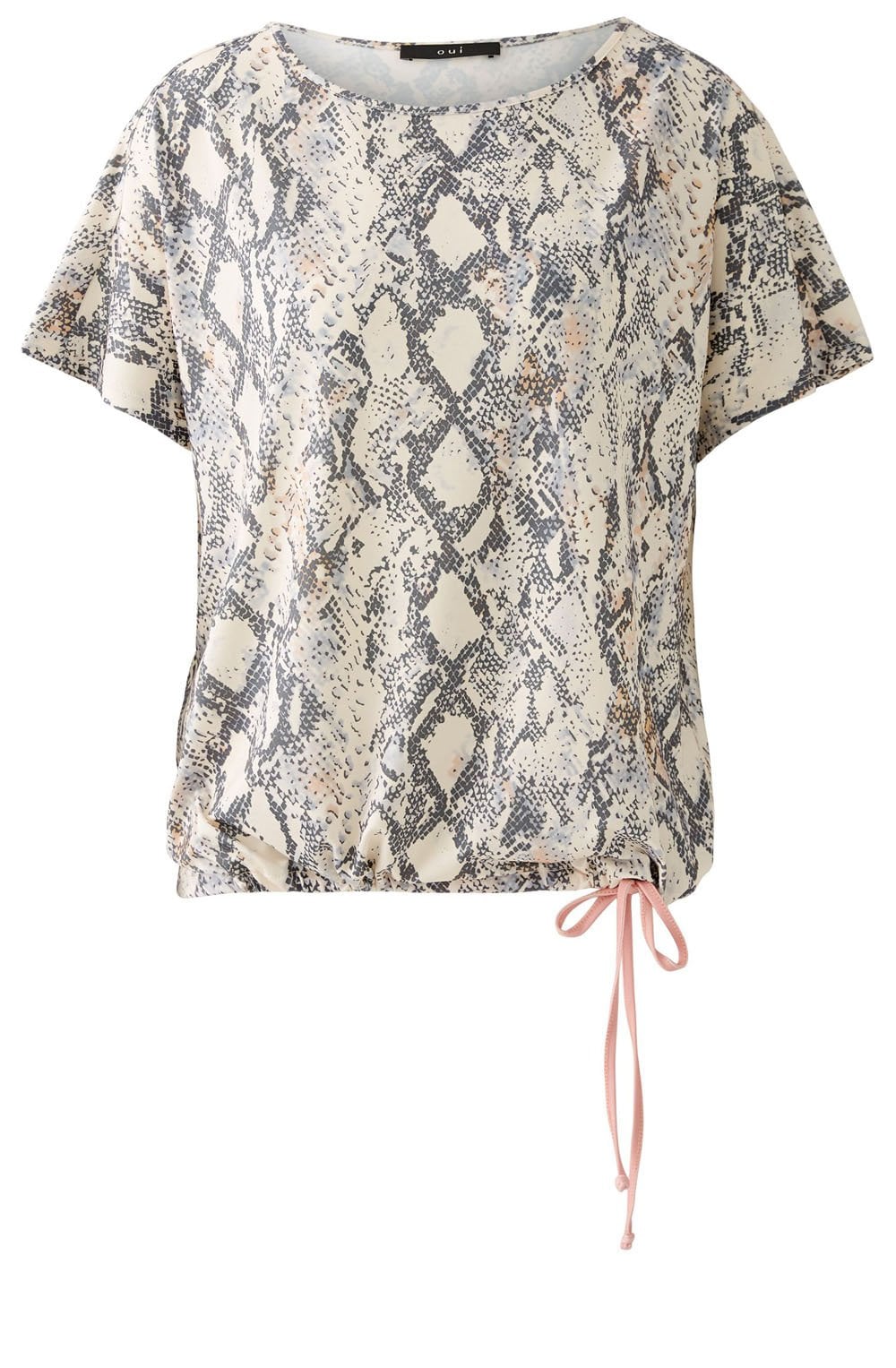 Light Stone Grey Drawstring Blouse