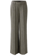 Light Stone Grey Houndstooth Wide Leg Trousers