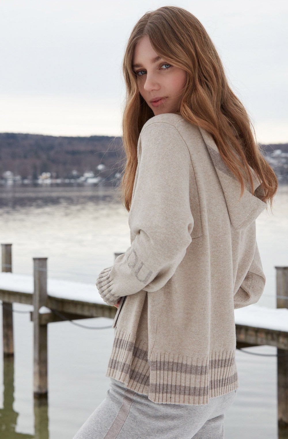 Light Stone Hooded Jumper