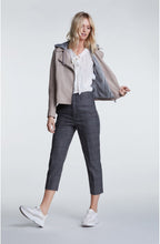 Light Stone Hooded Leather Jacket