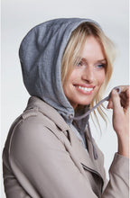 Light Stone Hooded Leather Jacket