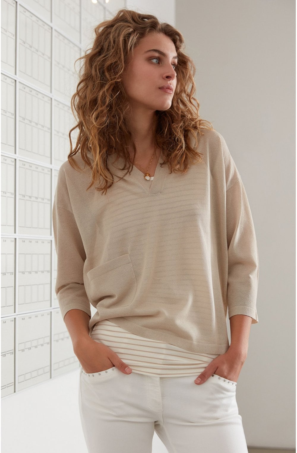 Light Stone Hooded Top