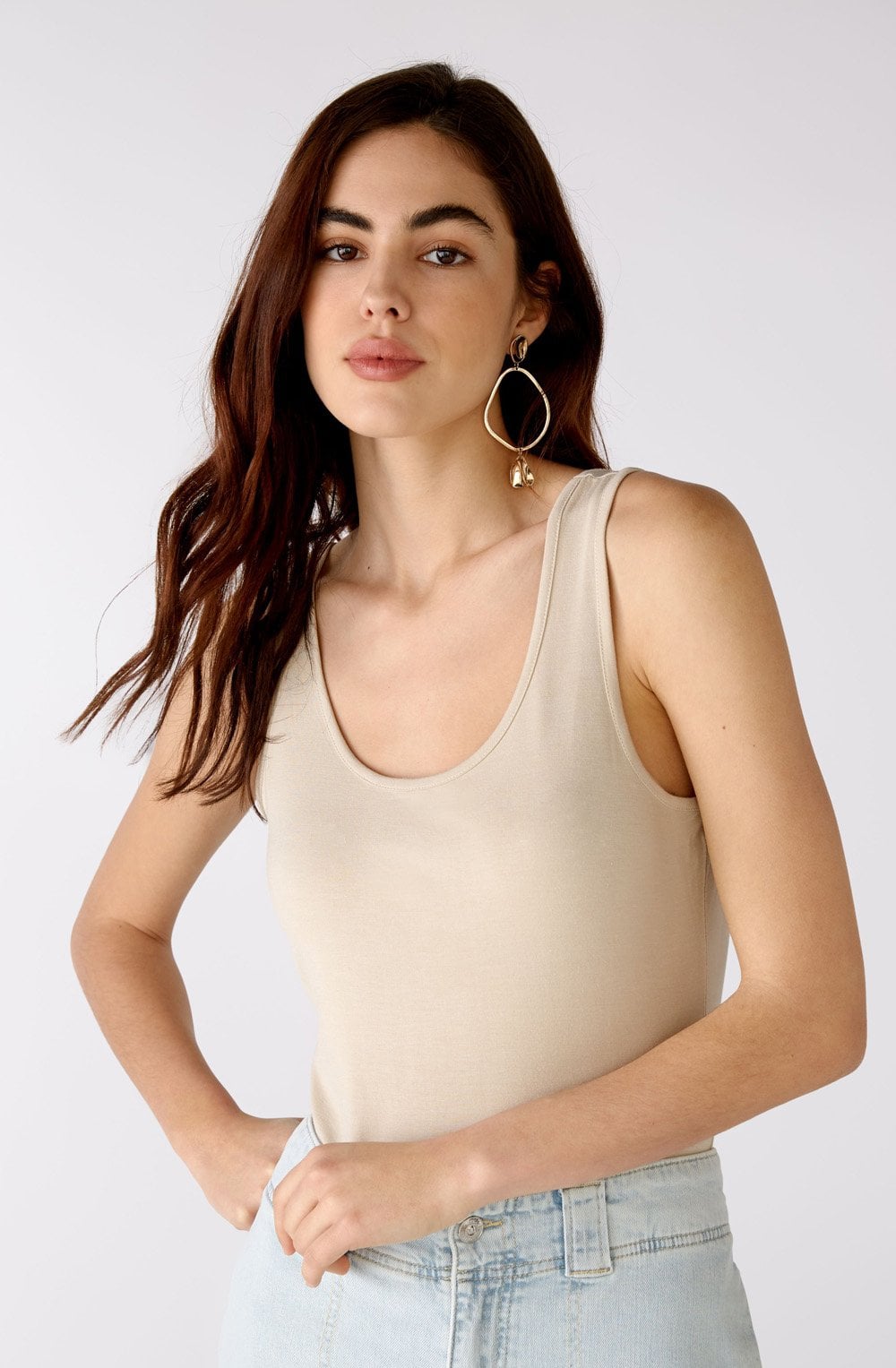 Light Stone Jersey Vest Top