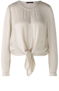 Light Stone Knotted Front Blouse