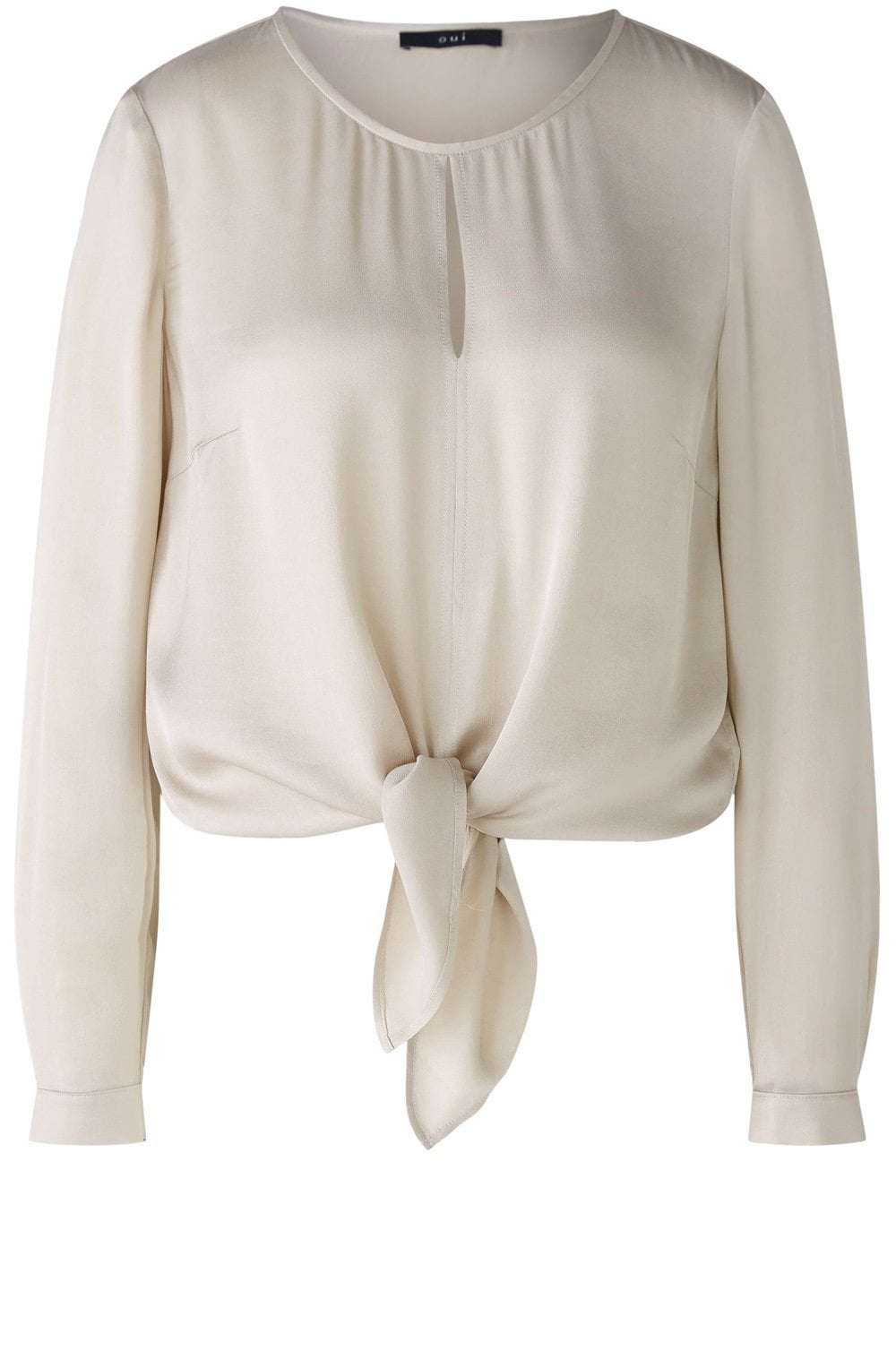 Light Stone Knotted Front Blouse