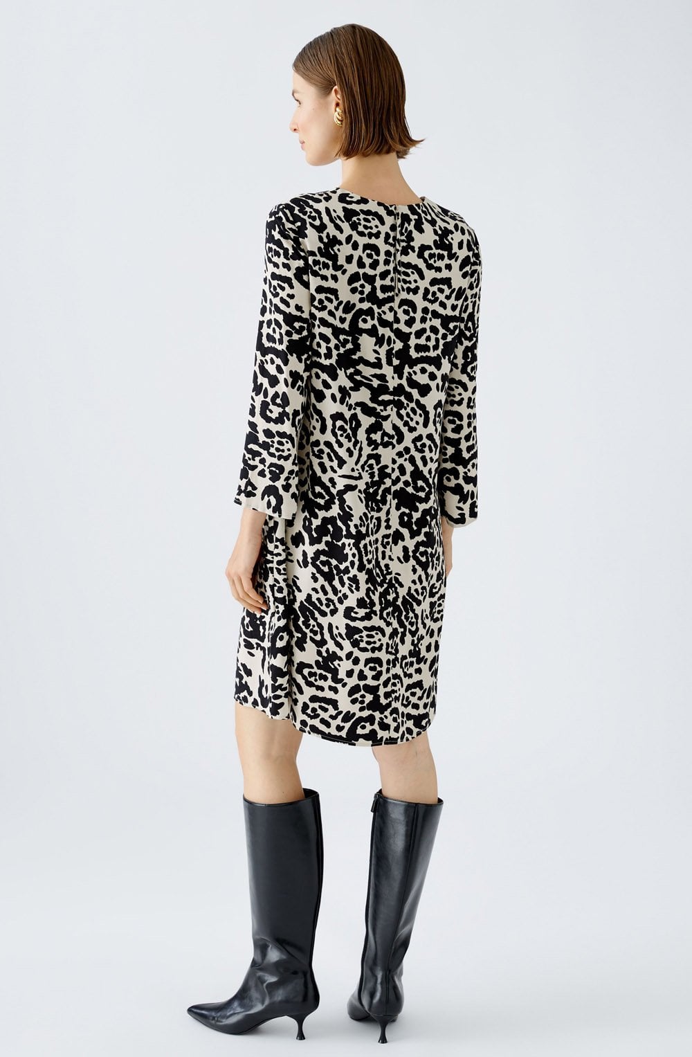 Light Stone Leo Print A Line Dress