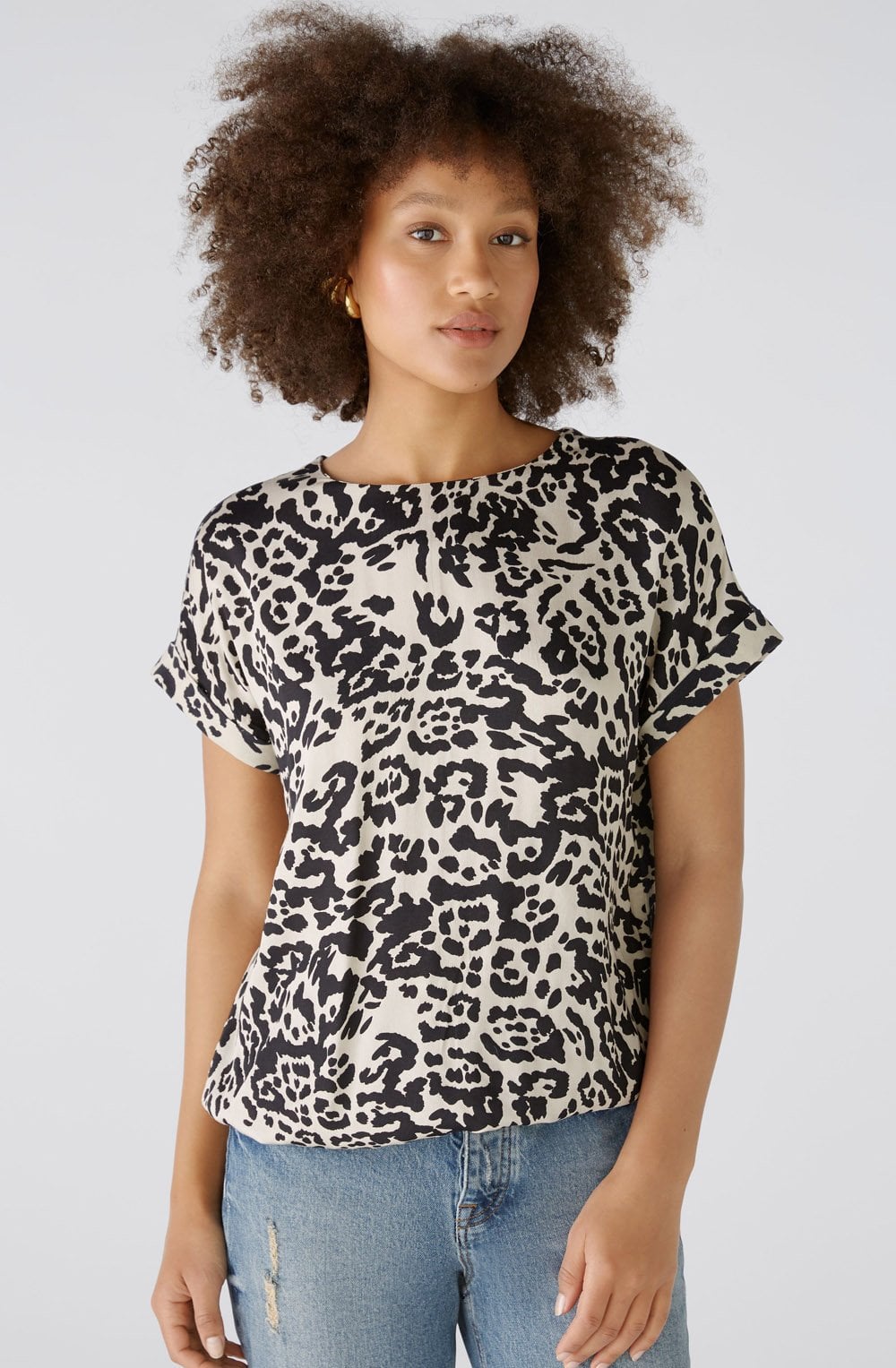 Light Stone Leo Print Blouse