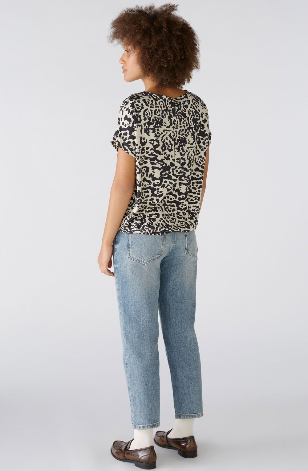 Light Stone Leo Print Blouse