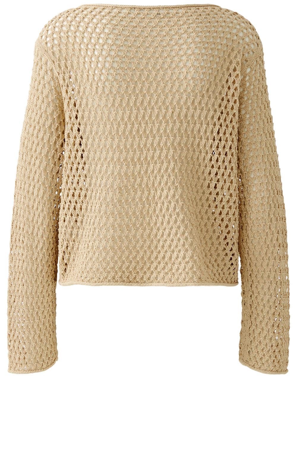 Light Stone Open Weave Top