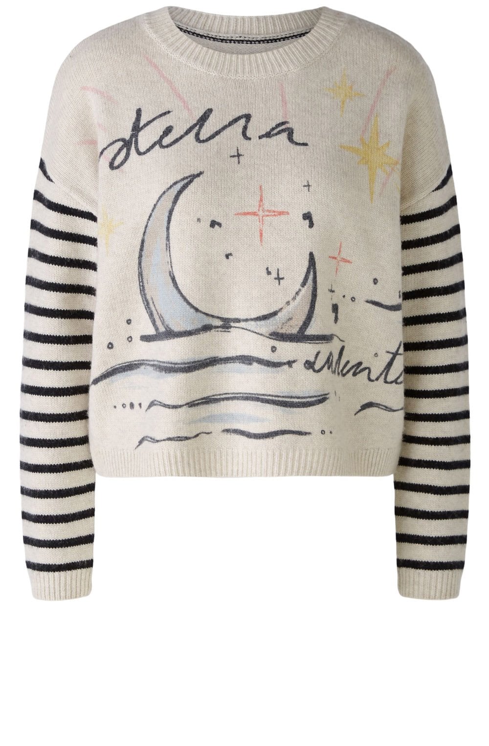 Light Stone Placed Print and Striped Jumper