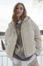 Light Stone Puffer Coat