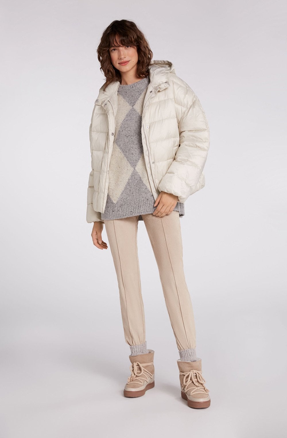 Light Stone Puffer Coat