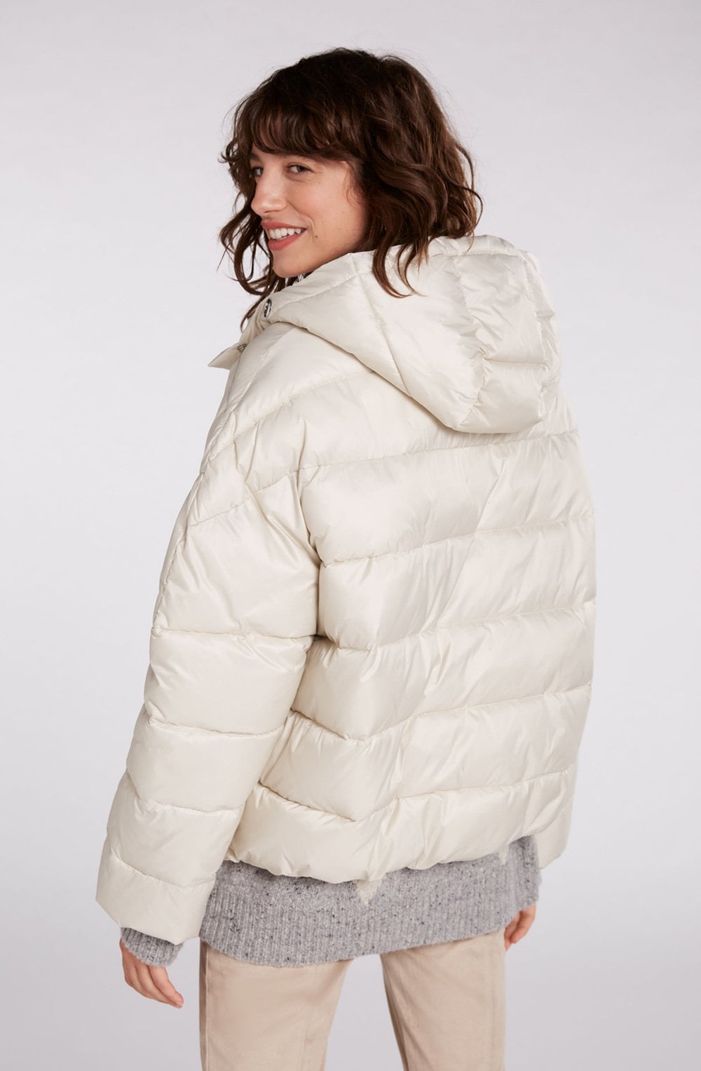 Light Stone Puffer Coat
