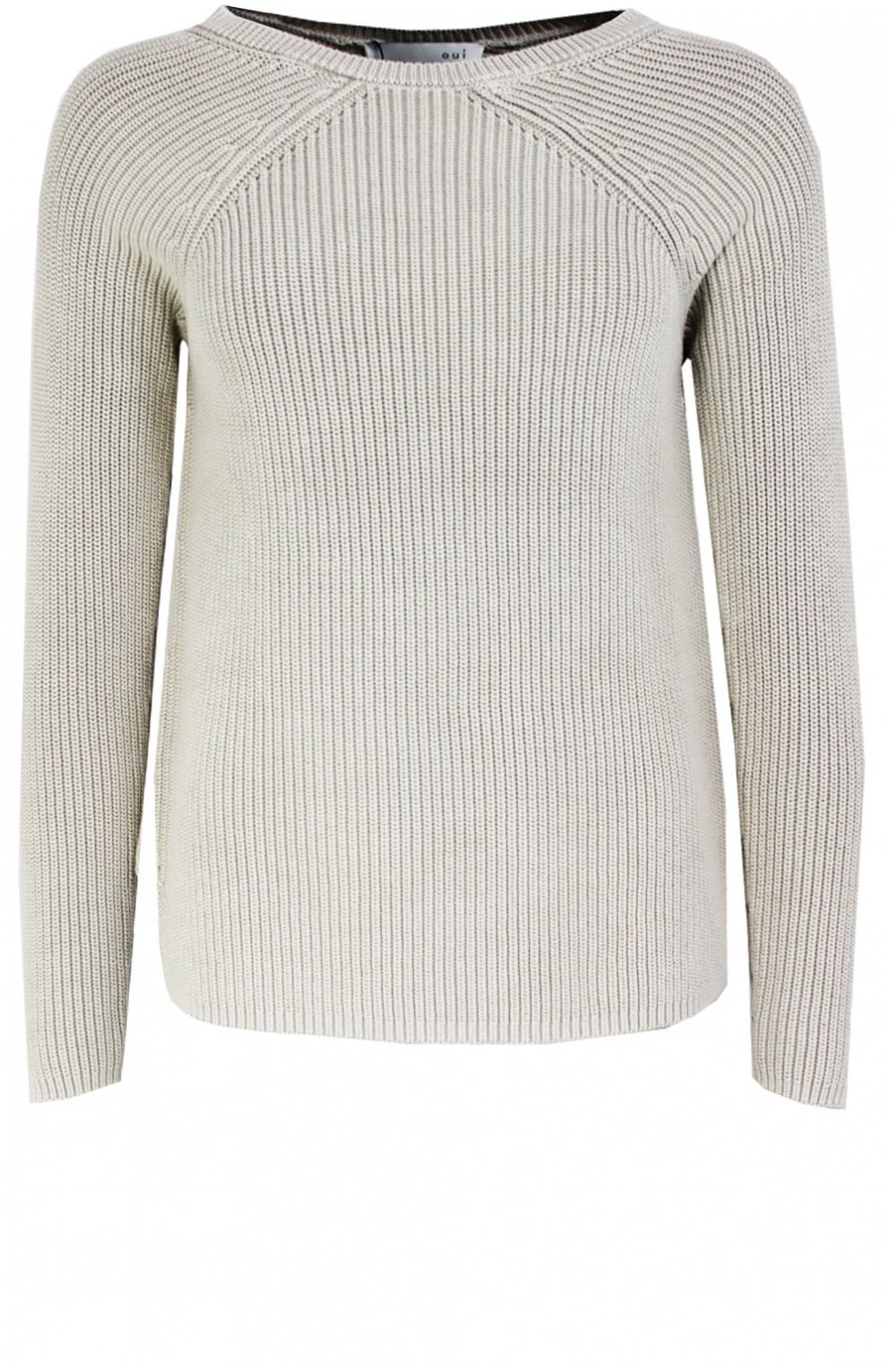 Light Stone Ribbed Knit Jumper
