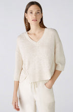 Light Stone Ribbon Knitted V Neck Top