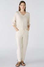 Light Stone Ribbon Knitted V Neck Top