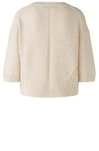 Light Stone Ribbon Knitted V Neck Top