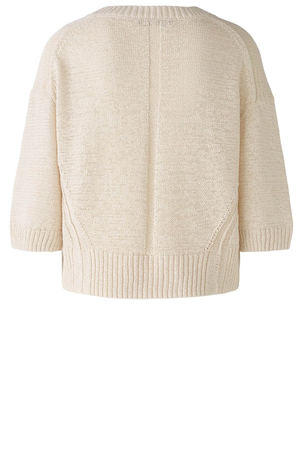 Light Stone Ribbon Knitted V Neck Top